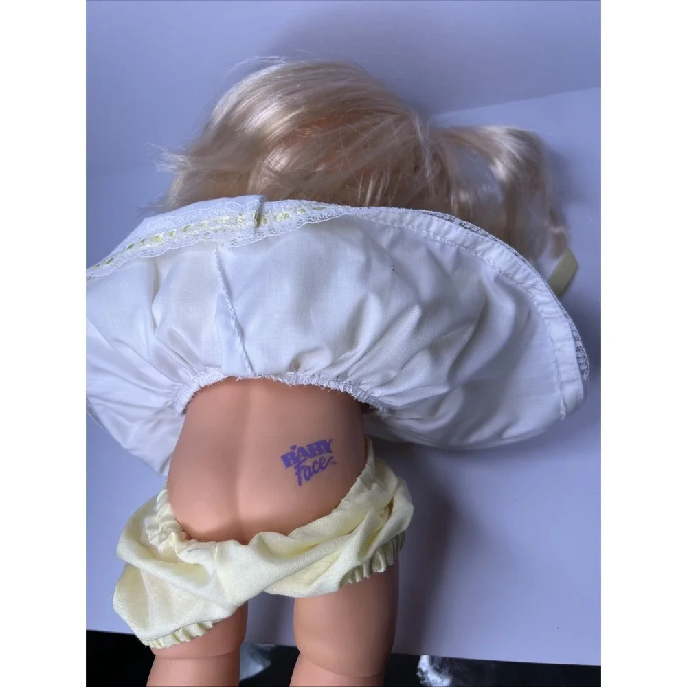 Vintage 1990 Galoob Baby Face So Playful Beth #10 Rare Yellow Ponytail HTF